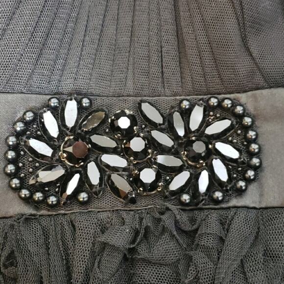 Adrianna Papell Black Tulle Strapless Evening Dress - Picture 4 of 5